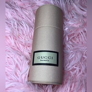 New Gucci Beauty Blush Pink Cylinder Case With 4 Mini Face Eye Brushes